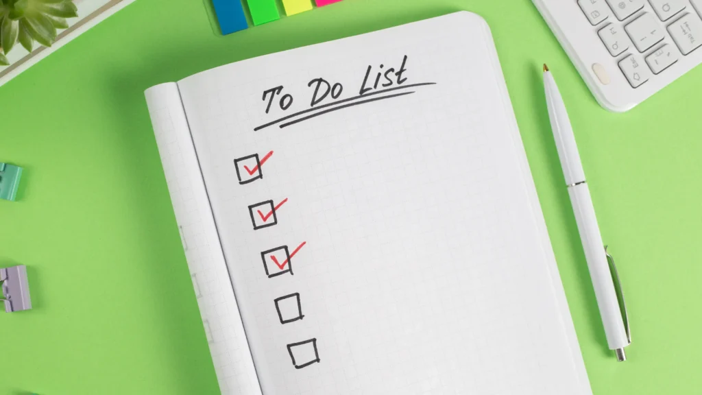 a picture of a blank to do list representing a virtual event promotion checklist